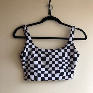 Black & White checker crop top